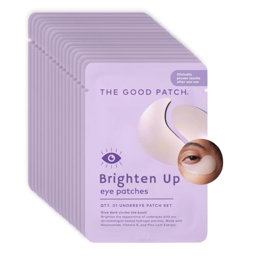 The Good Patch Brighten Up Hydrogel Under Eye Patches for Dark Circles and Puffy Eyes, Made with Niacinamide, Vitamin K, Pine Leaf Extract, Clinically Proven (18 Total Patch Sets)