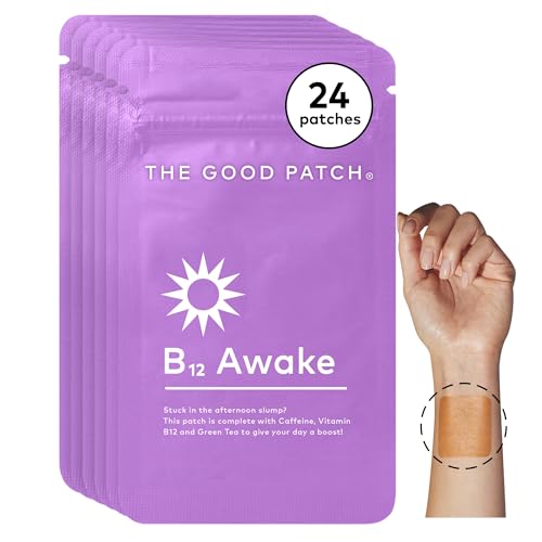 The Good Patch B12 Awake Patch, Natural Patch with Caffeine, B12, and Green Tea Extract, Plant Powered Wearable Wellness, Helps to Promote Energy (24 Total Patches)
