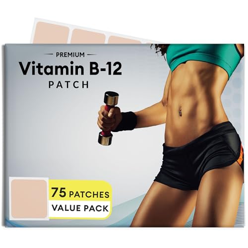 VitaPatch B12 Patch for Energy Plus – 75 Count Pack – B12 Patches – B12 with Methylcobalamin & Guarana