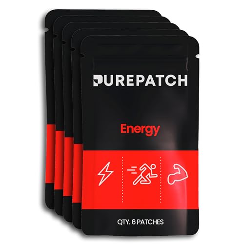 Pure Patch® Energy Patch – Botanical-Inspired Topical Patch with Caffeine, Amino Acids, and Electrolyte Blend – Non-Ingestible Format – 30 Patches