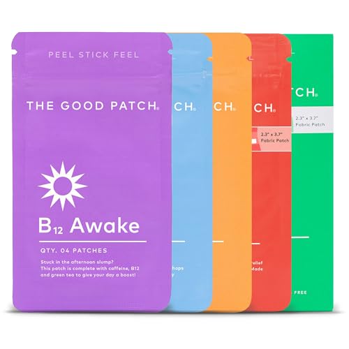 The Good Patch All The Plant Patches Mixed Bundle. Perfect for Life’s Untimely, Yet Common Ailments. 5 Varieties: B12 Awake, Dream, Rescue, Cycle, Relief (20 Total Patches)