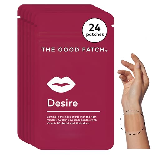 The Good Patch Desire Sexual Wellness Patches, Get in the Mood, Natural with Vitamin B6, Reishi, Black Maca, Plant Powered Wearable Wellness, Botanical and Vitamin (24 Total Patches)