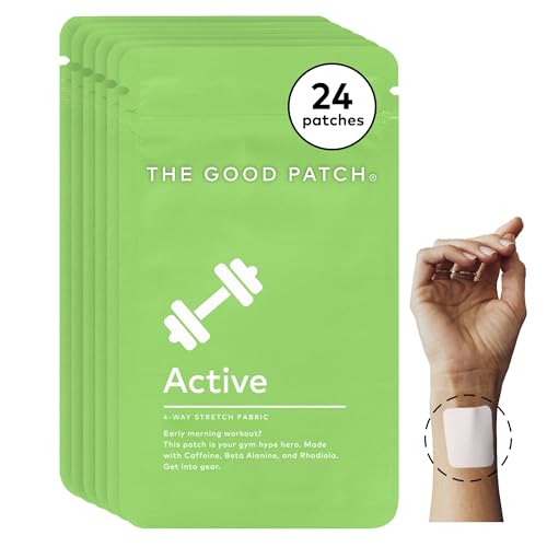 The Good Patch Active Patch, Energy Support, Natural Patch with Caffeine, Beta Alanine, Rhodiola, Plant Powered Wearable Wellness, Sustained Release (24 Total Patches)