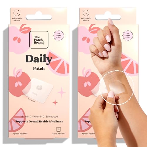 The Patch Brand Daily Support Patches | Natural Wellness Infused with Vitamin C, Zinc Citrate, Vitamin D, Ginko Biloba and Echinacea