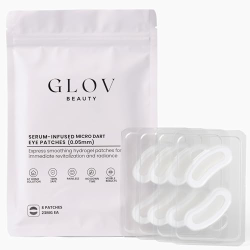 Glov Beauty Micro Dart Eye Patches – 0.05mm Microneedle Eye Mask with Vitamin C, Snow Mushroom & Hyaluronic Acid – Brightening Under-Eye Care for Dark Circles & Puffiness, 8 Patches