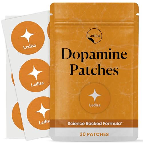 Ledisa Dopamine Patches | Mood & Positivity | with Lion’s Mane, Rhodiola Rosea, Ginkgo Biloba, 5-HTP | Dopamine & Serotonin Balance for Women and Men | 30 Days Supply