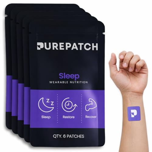 Pure Patch Sleep Patch – Plant-Based Vegan Topical Patch – Magnesium Glycinate – GABA – L-Theanine – Apigenin – Non-Ingestible – Water-Resistant – Gentle on Skin – Gluten Free – Made in USA –30Patches