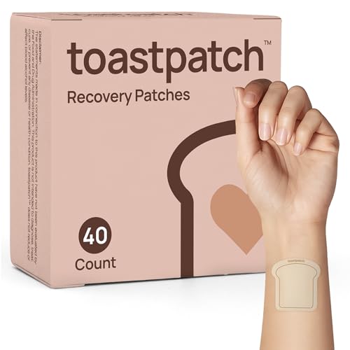 toastpatch Recovery Patches 40 Pack – Natural After Party Relief Patches with Vitamins & Herbal Extracts – Water-Resistant, Easy to Use, Latex-Free for Better Mornings After a Night Out
