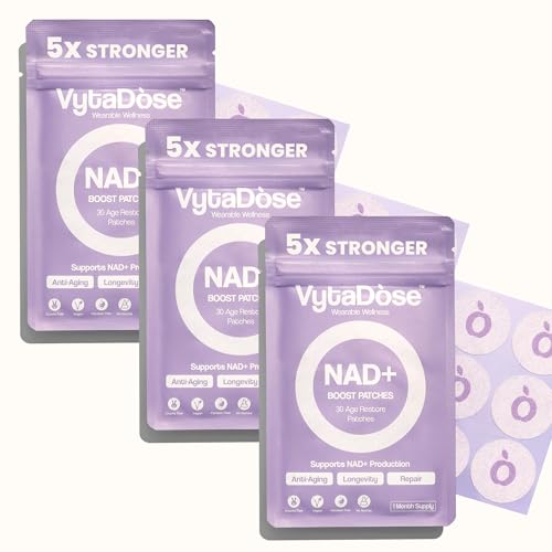 Premium High Dose NAD+ Patches for Women and Men – 5X Stronger – A New Kind of NAD+ Patch for Daily Energy & Focus – Wellness Patches – Water Resistant, Vegan, Extra Strong, 90 pack, 3 Months Supply