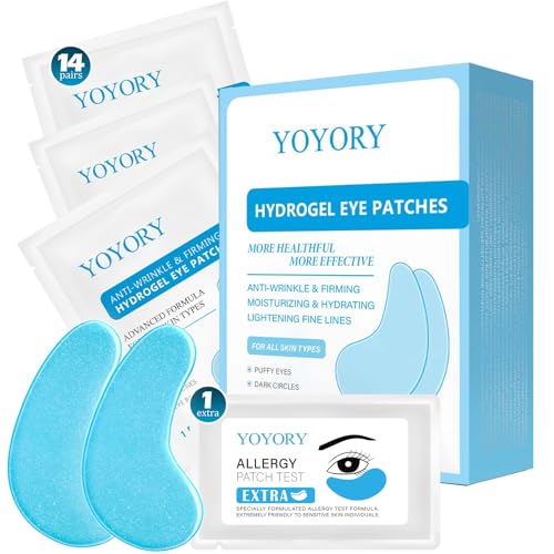 YOYORY Under Eye Patches Masks – for Eye bags with Collagen and Hyaluronic Acid, Dark Circles,and Fine Lines, puffiness Smoothing Skin Care Treatment for Women and Men, (30 Pcs) white