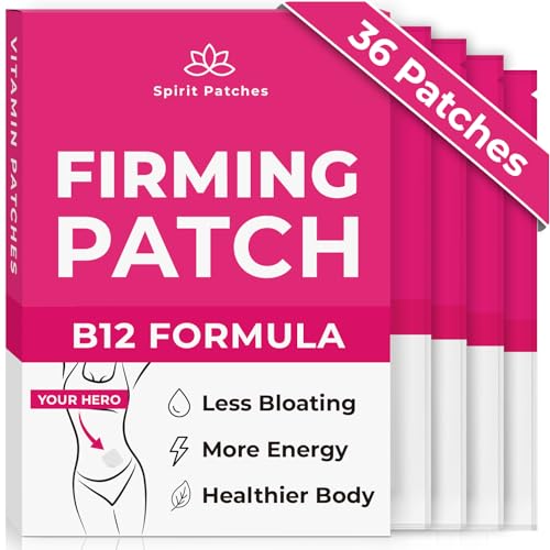 Firming B12 Patches (Pack of 36) – 100% Natural Vitamin Patches for Women, Energy & Body Support, Self-Adhesive Transparent Patches – Enhanced Formula