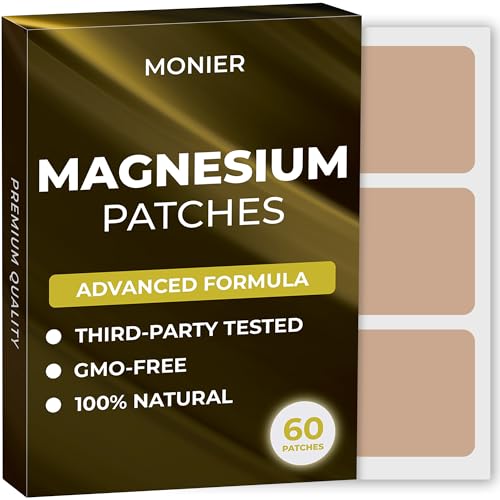 Magnesium Patches (Pack of 60) – 100% Natural Patch for Women and Men – with Calcium – Muscle and Bone Support, Calming – Enhanced Formula