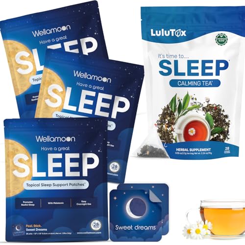 Wellamoon Sleep Patches & Lulutox Sleep Tea Bundle (84 Patches & 28 Servings)