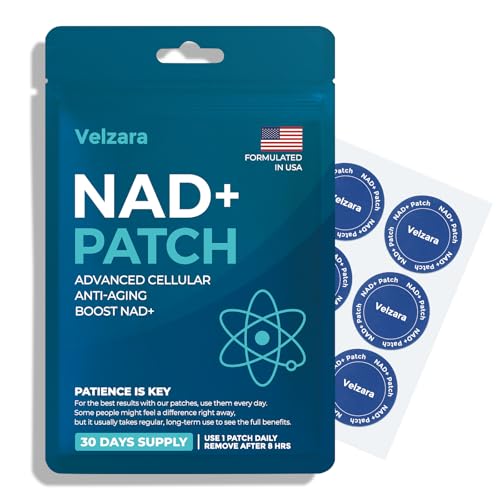 Velzara NAD+ Patches Comfortable All-Day Wear Vegan, Water-Resistant 30 Patches