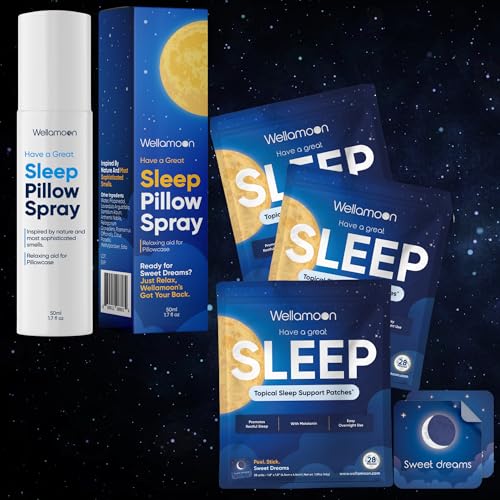Wellamoon Ultimate Sleep Bundle – Lavender Pillow Spray & 3-Pack Extra Strength Sleep Patches (84 Patches Total) – Long-Lasting Nighttime Support with Melatonin & Valerian