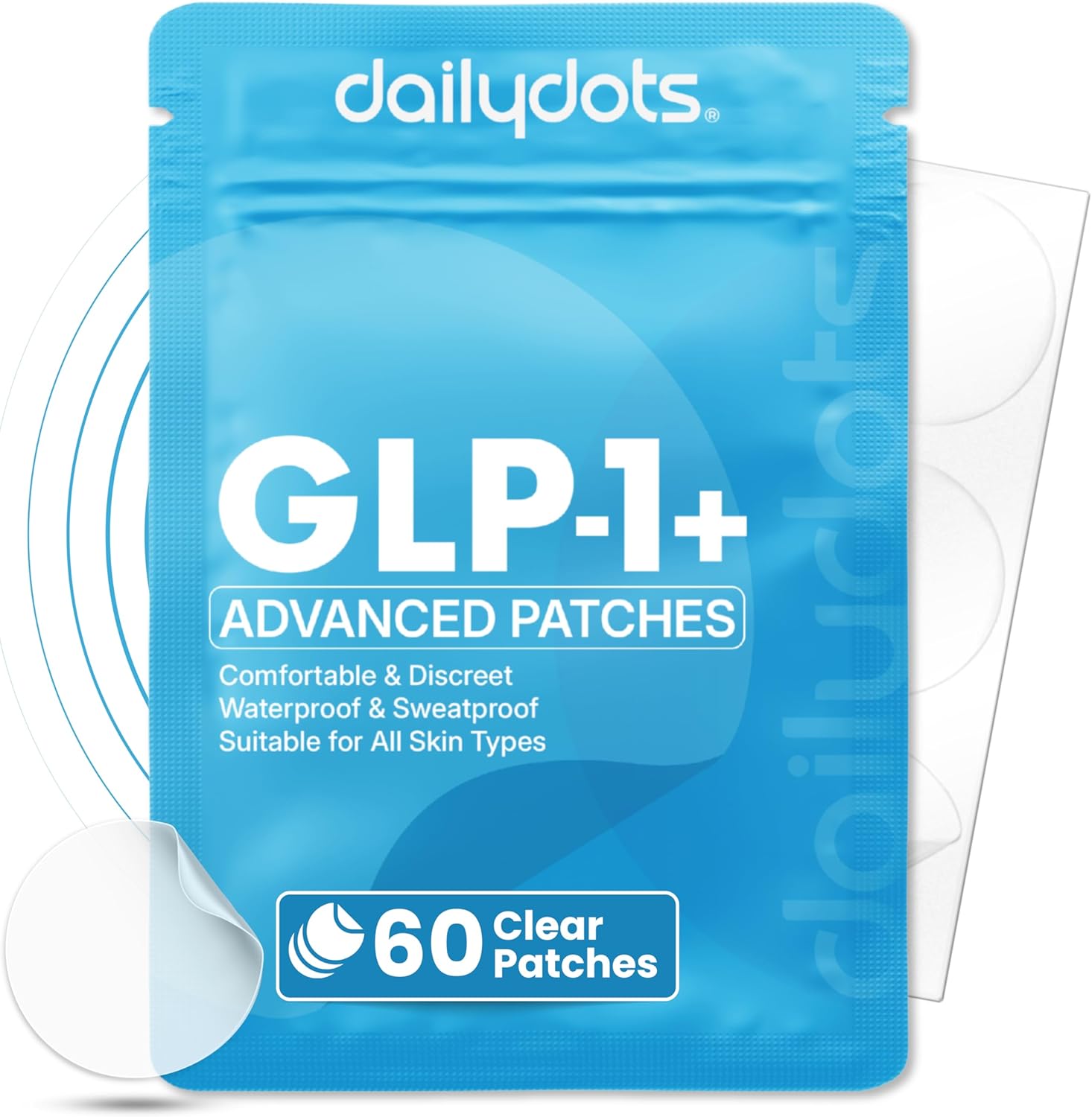 GLP-1 Patches | 60 Clear Patches | Advanced Berberine, Pomegranate & Cinnamon Formula | Plant-Based Time Release Patch for Men & Women